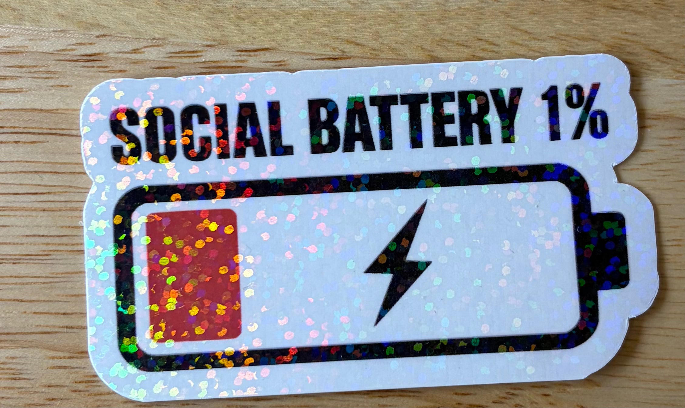 Social Battery Vinyl Sticker